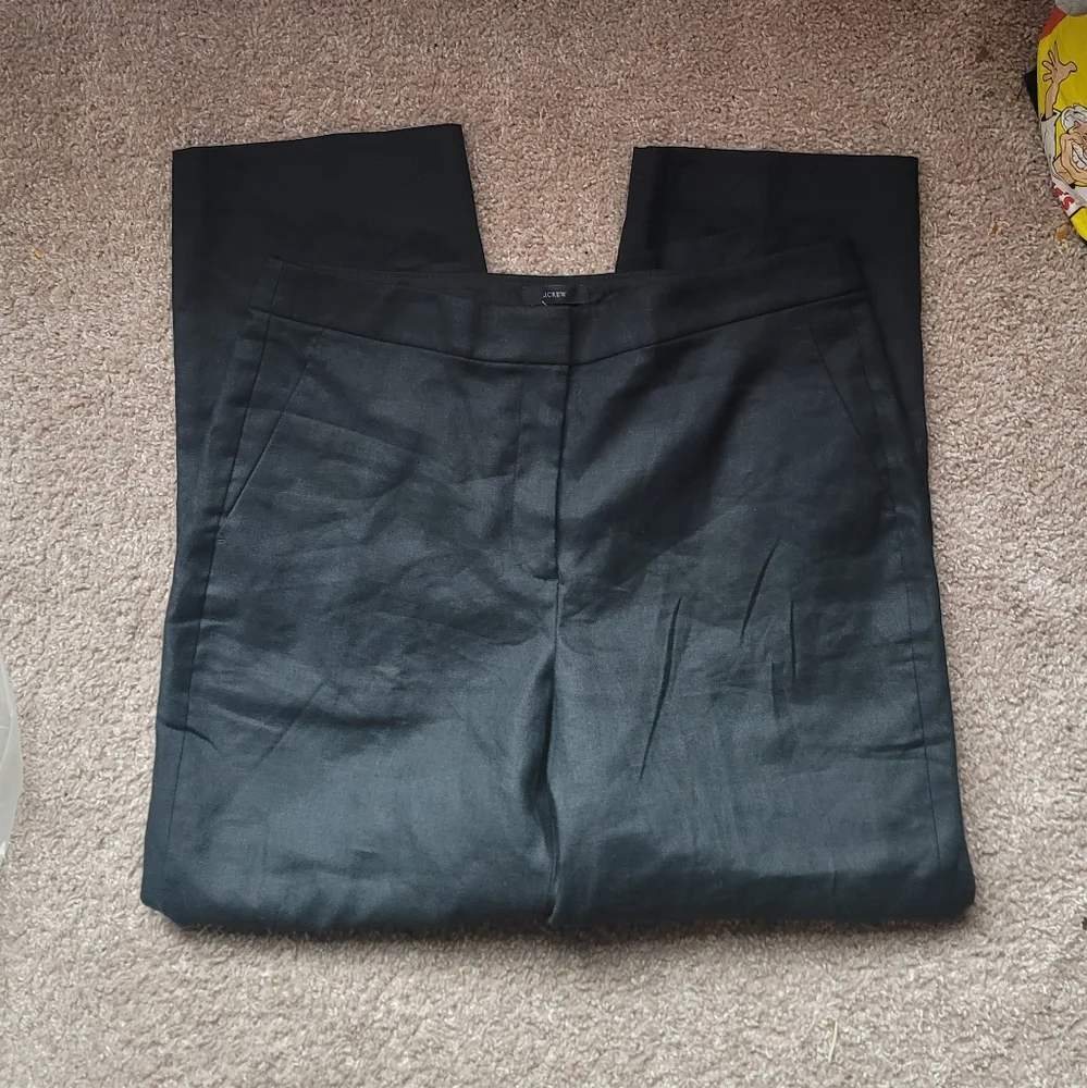 NWT!J.Crew $119 Kate Black Straight Leg Four Season Stretch Plus Sized Pants 14